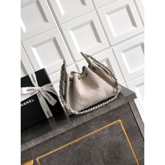 Qualità superiore Replica Borse Chanel 25 Mini Hobo AS5631 pelle di vitello scamosciata Grigio Imitazione Outlet