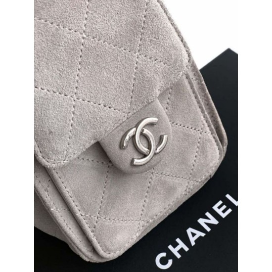 Qualità superiore Replica Borse Chanel 25 Mini Hobo AS5631 pelle di vitello scamosciata Grigio Imitazione Outlet