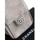 Qualità superiore Replica Borse Chanel 25 Mini Hobo AS5631 pelle di vitello scamosciata Grigio Imitazione Outlet