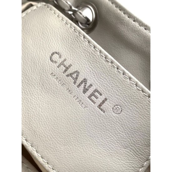 Qualità superiore Replica Borse Chanel 25 Mini Hobo AS5631 pelle di vitello scamosciata Grigio Imitazione Outlet