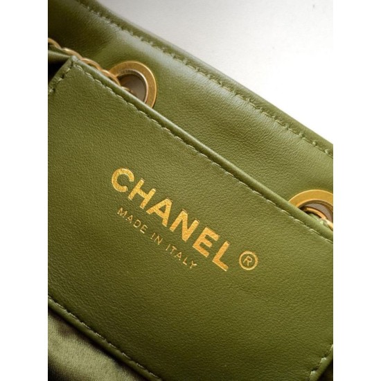 Qualità superiore Replica Borse Chanel 25 Mini Hobo AS5631 pelle di vitello scamosciata Verde Imitazione Outlet