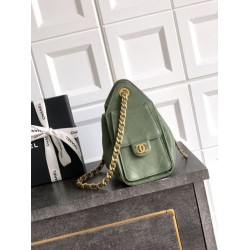 Qualità superiore Replica Borsa a secchiello/a spalla Chanel 25 piccola AS5631 pelle trapuntata caviar Verde Imitazione Outlet