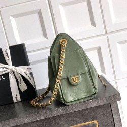 Qualità superiore Replica Borsa a secchiello/a spalla Chanel 25 piccola AS5631 pelle trapuntata caviar Verde Imitazione Outlet