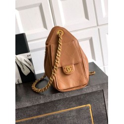 Qualità superiore Replica Borsa a secchiello/a spalla Chanel 25 piccola AS5631 pelle trapuntata caviar Marrone Imitazione Outlet