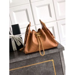 Qualità superiore Replica Borsa a secchiello/a spalla Chanel 25 piccola AS5631 pelle trapuntata caviar Marrone Imitazione Outlet