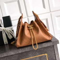 Qualità superiore Replica Borsa a secchiello/a spalla Chanel 25 piccola AS5631 pelle trapuntata caviar Marrone Imitazione Outlet