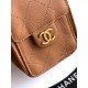 Qualità superiore Replica Borsa a secchiello/a spalla Chanel 25 piccola AS5631 pelle trapuntata caviar Marrone Imitazione Outlet