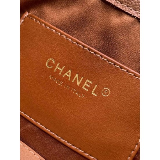 Qualità superiore Replica Borsa a secchiello/a spalla Chanel 25 piccola AS5631 pelle trapuntata caviar Marrone Imitazione Outlet