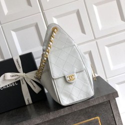 Qualità superiore Replica Borsa a secchiello/a spalla Chanel 25 piccola AS5631 pelle trapuntata caviar bianco Imitazione Outlet