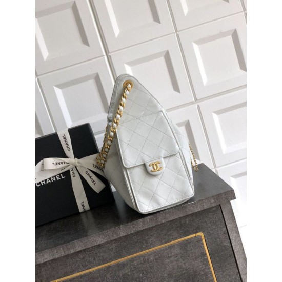 Qualità superiore Replica Borsa a secchiello/a spalla Chanel 25 piccola AS5631 pelle trapuntata caviar bianco Imitazione Outlet