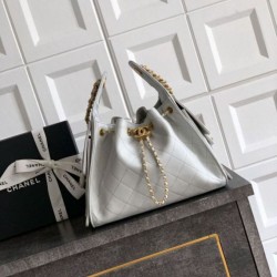 Qualità superiore Replica Borsa a secchiello/a spalla Chanel 25 piccola AS5631 pelle trapuntata caviar bianco Imitazione Outlet