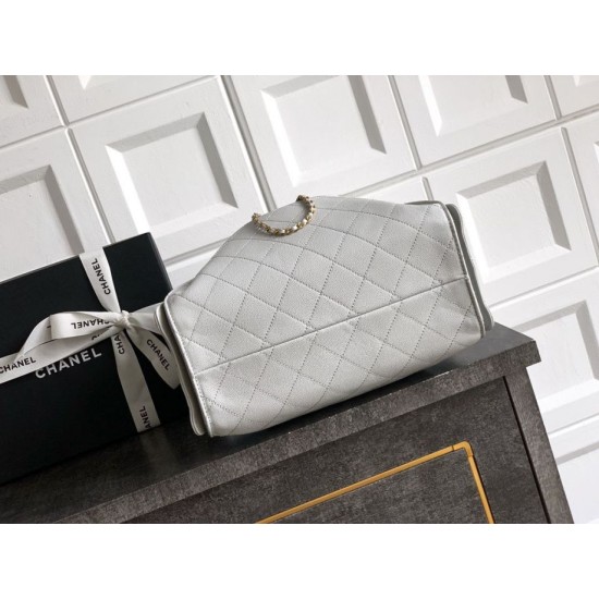 Qualità superiore Replica Borsa a secchiello/a spalla Chanel 25 piccola AS5631 pelle trapuntata caviar bianco Imitazione Outlet