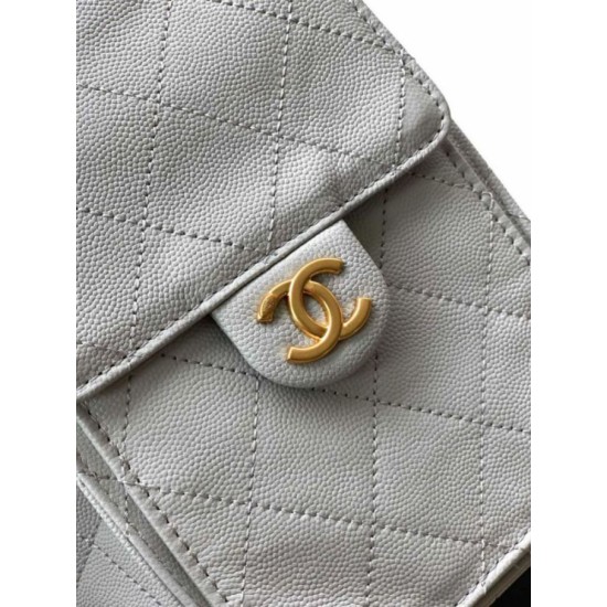 Qualità superiore Replica Borsa a secchiello/a spalla Chanel 25 piccola AS5631 pelle trapuntata caviar bianco Imitazione Outlet