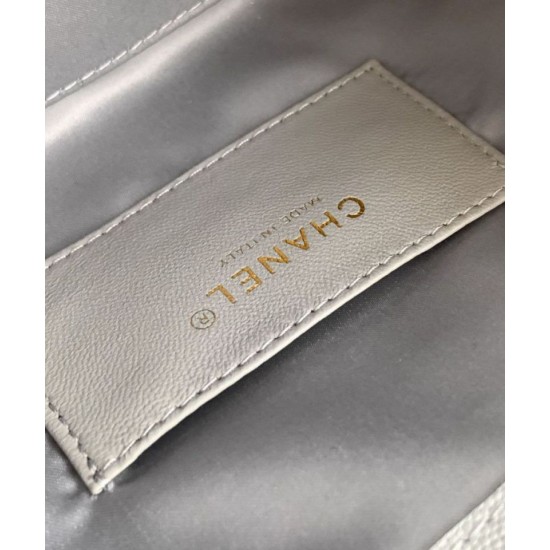 Qualità superiore Replica Borsa a secchiello/a spalla Chanel 25 piccola AS5631 pelle trapuntata caviar bianco Imitazione Outlet
