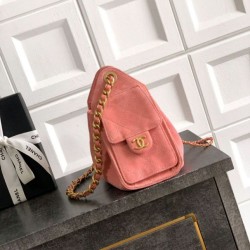 Qualità superiore Replica Borse Chanel 25 Mini Hobo AS5631 pelle di vitello scamosciata rosa Imitazione Outlet
