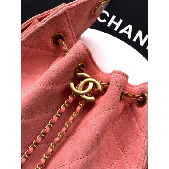Qualità superiore Replica Borse Chanel 25 Mini Hobo AS5631 pelle di vitello scamosciata rosa Imitazione Outlet