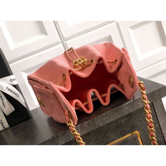 Qualità superiore Replica Borse Chanel 25 Mini Hobo AS5631 pelle di vitello scamosciata rosa Imitazione Outlet