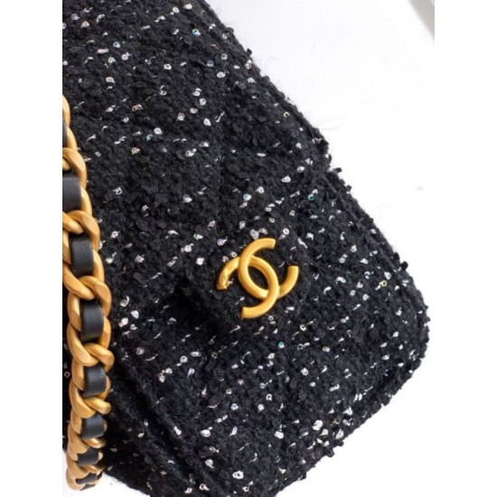 Qualità superiore Replica Borse Chanel 25 piccola Hobo tweed multicolore AS5631 Nero Imitazione Outlet