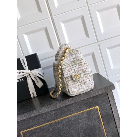 Qualità superiore Replica Borse Chanel 25 piccola Hobo tweed multicolore AS5631 bianca Imitazione Outlet
