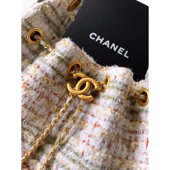 Qualità superiore Replica Borse Chanel 25 piccola Hobo tweed multicolore AS5631 bianca Imitazione Outlet