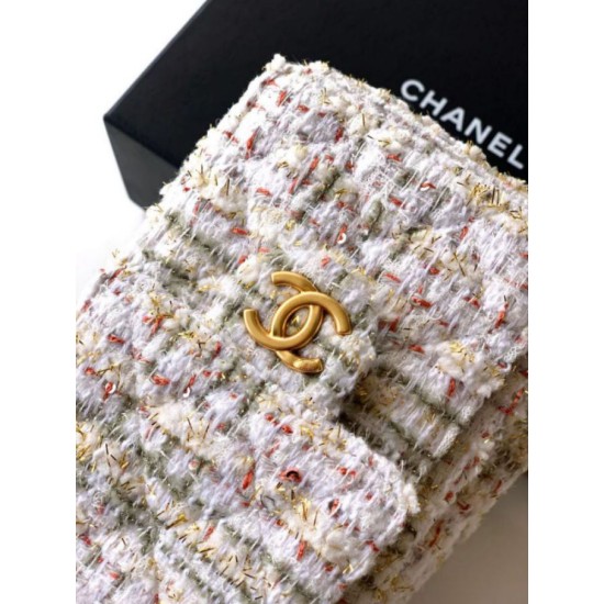 Qualità superiore Replica Borse Chanel 25 piccola Hobo tweed multicolore AS5631 bianca Imitazione Outlet