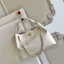 Qualità superiore Replica Borsa a tracolla/shopping Chanel Coco piccola AS5634 Bianco Imitazione Outlet