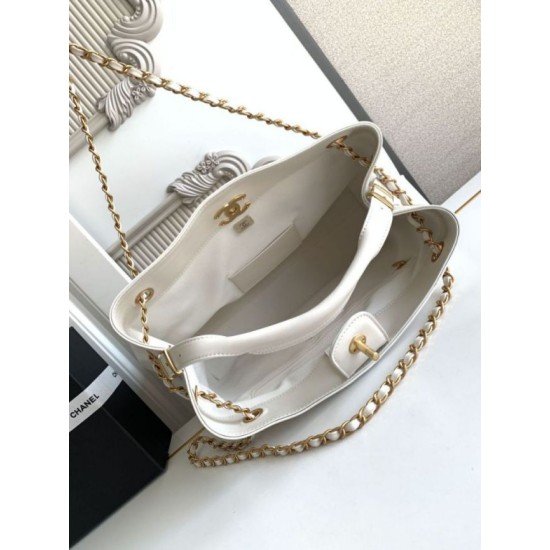 Qualità superiore Replica Borsa a tracolla/shopping Chanel Coco piccola AS5634 Bianco Imitazione Outlet