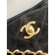 Qualità superiore Replica Borsa shopping Chanel 25A piccola stile Hobo AS5634 scamosciata/agnello Nero Imitazione Outlet