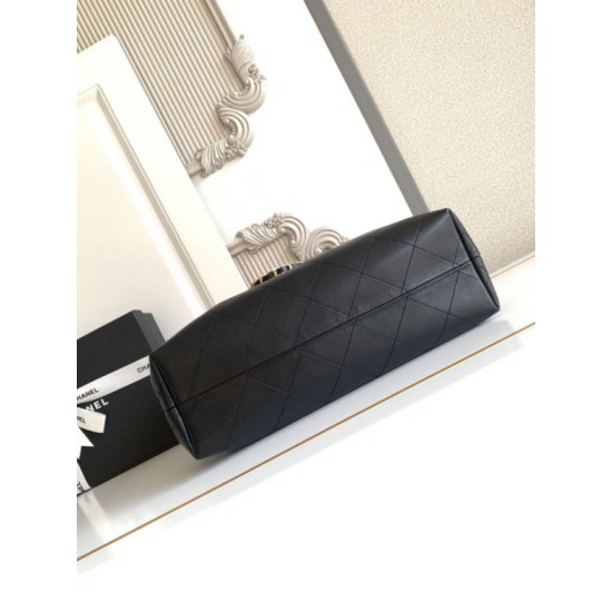 Qualità superiore Replica Borsa shopping Chanel 25A piccola stile Hobo AS5634 scamosciata/agnello Marrone/Nero Imitazione Outlet
