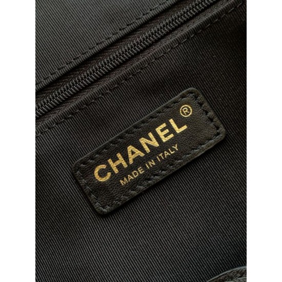 Qualità superiore Replica Borsa shopping Chanel 25A piccola stile Hobo AS5634 scamosciata/agnello Marrone/Nero Imitazione Outlet