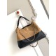 Qualità superiore Replica Borsa shopping Chanel 25A piccola stile Hobo AS5634 scamosciata/agnello Marrone/Nero Imitazione Outlet