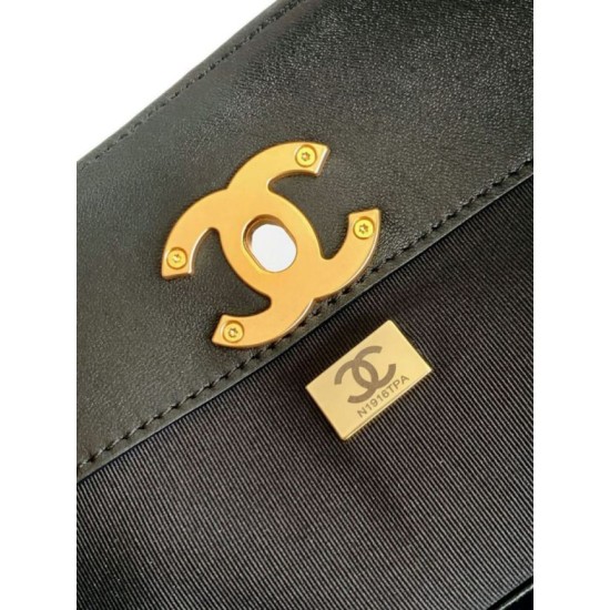Qualità superiore Replica Borsa shopping Chanel 25A piccola stile Hobo AS5634 scamosciata/agnello Grigio/Nero Imitazione Outlet