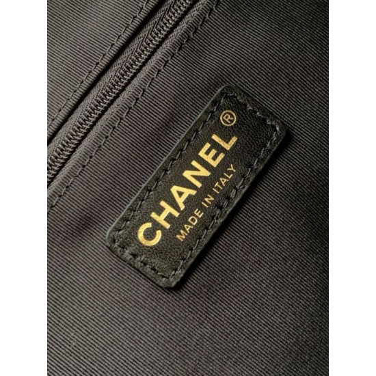 Qualità superiore Replica Borsa shopping Chanel 25A piccola stile Hobo AS5634 scamosciata/agnello Grigio/Nero Imitazione Outlet