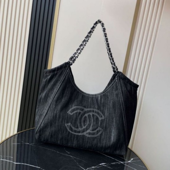 Replica Borsa tote Chanel vintega Denim XL Coco Cabas AS2138 Fallate Online Qualità superiore Replica Borsa tote Chanel vintega Denim XL Coco Cabas AS2138 Imitazione Outlet