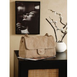 Qualità superiore Replica Borsa Chanel Maxi Flap scamosciata Marrone Imitazione Outlet