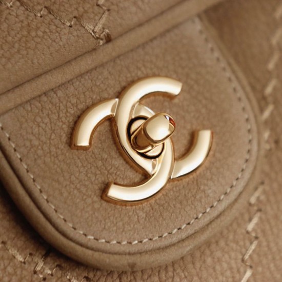 Qualità superiore Replica Borsa Chanel Maxi Flap scamosciata Marrone Imitazione Outlet