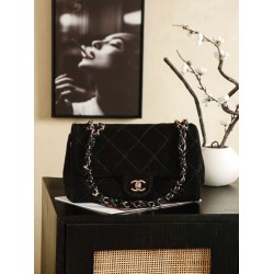 Qualità superiore Replica Borsa Chanel Maxi Flap scamosciata Nero Imitazione Outlet