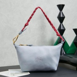 Qualità superiore Replica Borsa a tracolla Miu Miu gabardine 5NE841 blu Imitazione Outlet