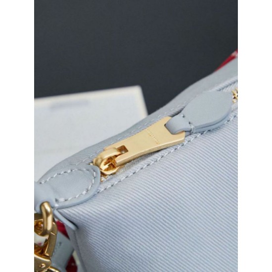 Qualità superiore Replica Borsa a tracolla Miu Miu gabardine 5NE841 blu Imitazione Outlet