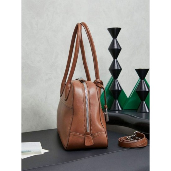 Qualità superiore Replica Borsa tote Miu Miu Vivant nappa 5BB199 marrone Imitazione Outlet