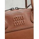 Qualità superiore Replica Borsa tote Miu Miu Vivant nappa 5BB199 marrone Imitazione Outlet