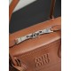 Qualità superiore Replica Borsa tote Miu Miu Vivant nappa 5BB199 marrone Imitazione Outlet