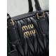 Qualità superiore Replica Borsa tote Miu Miu Arcadie nappa trapuntata 5BB123 nera Imitazione Outlet