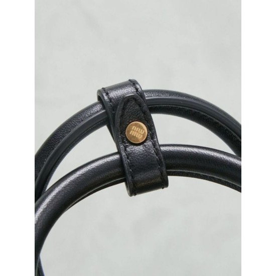 Qualità superiore Replica Borsa tote Miu Miu Arcadie nappa trapuntata 5BB123 nera Imitazione Outlet