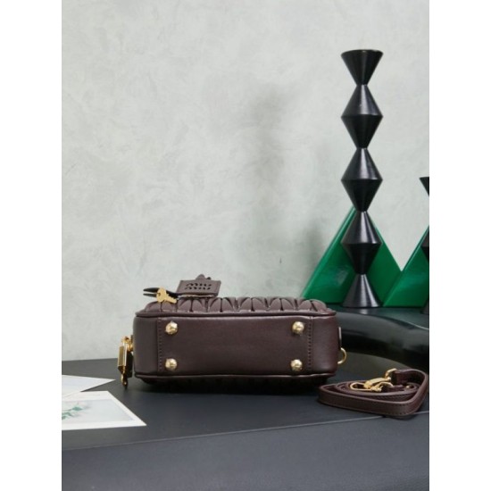 Qualità superiore Replica Borsa tote Miu Miu Arcadie nappa trapuntata 5BB123 Borgogna Imitazione Outlet