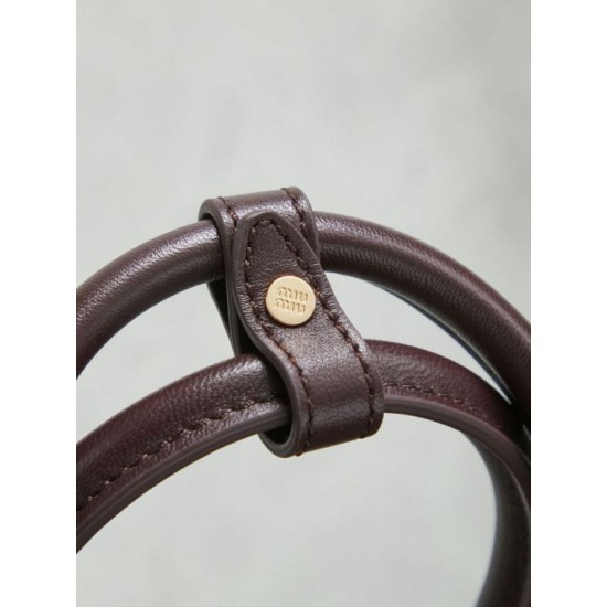 Qualità superiore Replica Borsa tote Miu Miu Arcadie nappa trapuntata 5BB123 Borgogna Imitazione Outlet