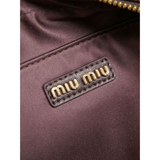 Qualità superiore Replica Borsa tote Miu Miu Arcadie nappa trapuntata 5BB123 Borgogna Imitazione Outlet