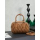 Qualità superiore Replica Borsa tote Miu Miu Arcadie nappa trapuntata 5BB123 marrone Imitazione Outlet
