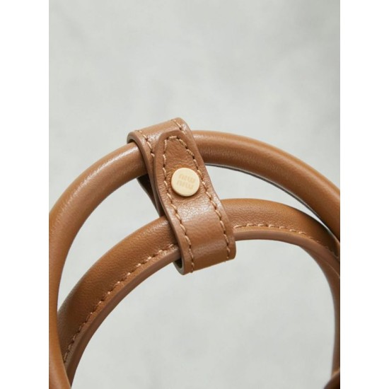Qualità superiore Replica Borsa tote Miu Miu Arcadie nappa trapuntata 5BB123 marrone Imitazione Outlet