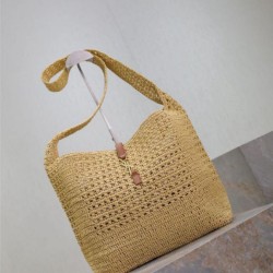 Qualità superiore Replica Borsa hobo YSL Saint Laurent Le 5 à 7 in rafia Naturale Imitazione Outlet
